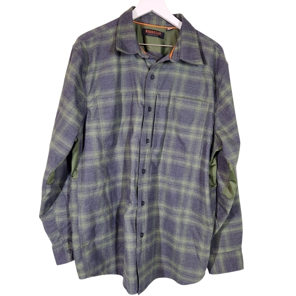 Ridgecut Vented Plaid Outdoor Button-Up Shirt, Sz XL